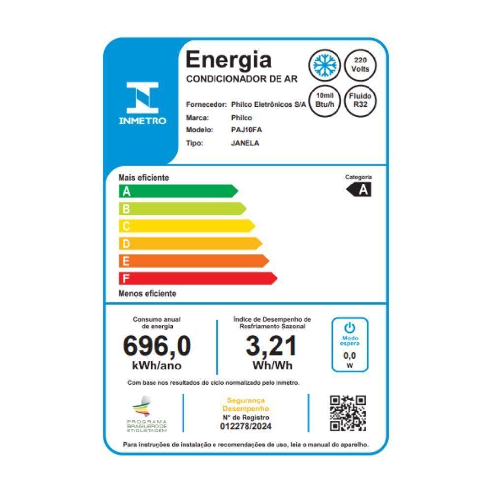 Ar Condicionado De Janela Philco 10.000 BTUs Compacto PAJ10FA 220V - 4