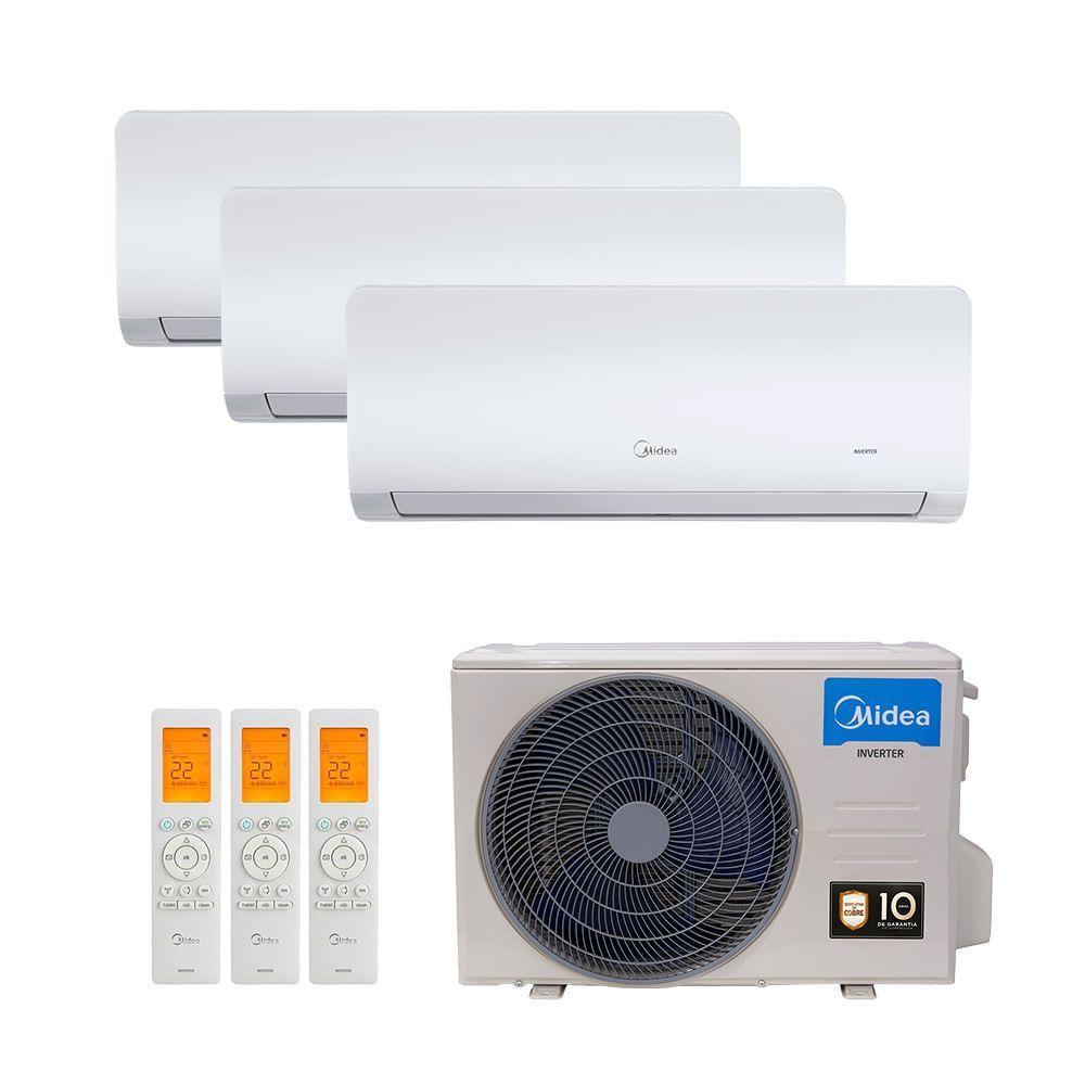 Ar Condicionado Multi Split Midea Inverter Free Match 27.000 BTUs (3x Hi Wall 9.000) Quente E Frio 220V - 1