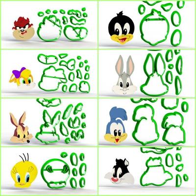 Cortador Looney Tunes Baby - Kit 8 Rostos Modulares Tamanho 5 Cm