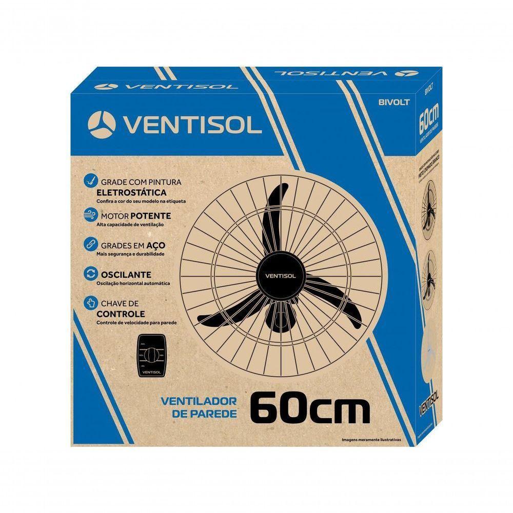 Ventilador De Parede 60cm Premium Preto Ventisol Bivolt - 5