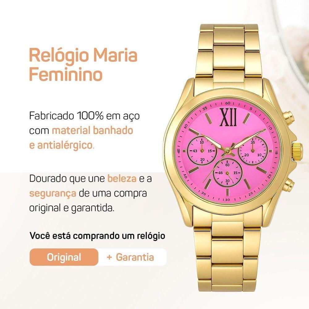 Relogio Banhado Infantil Aco Inox + Pulseira Oculos + Caixa Moda Losango Original Pingente Casual - 6