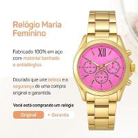 Relogio Banhado Infantil Aco Inox + Pulseira Oculos + Caixa Moda Losango Original Pingente Casual - 6