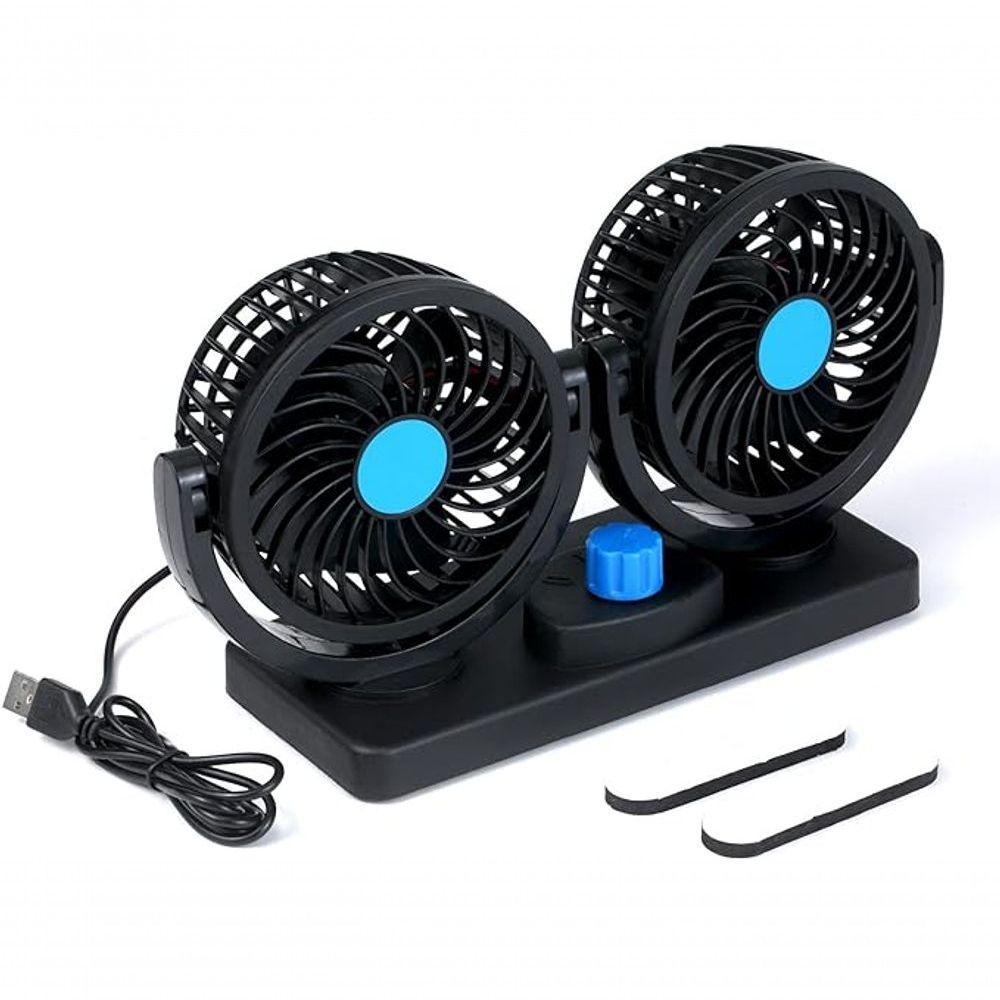 Ventilador Mini Automotivo Portátil 12v Elétrico Cabeça Dupl - 3