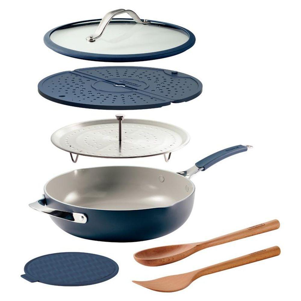 Kit 7 Peças All In One Plus Tramontina Com Revestimento Interno Cerâmico E Externo Siliconado - 1