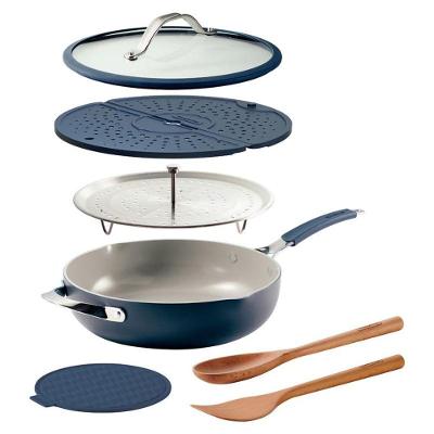 Kit 7 Peças All In One Plus Tramontina Com Revestimento Interno Cerâmico E Externo Siliconado