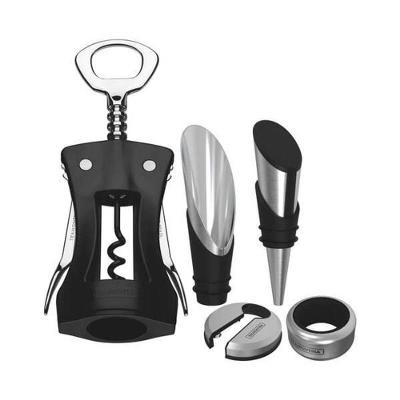 Jogo Para Vinhos Tramontina Harmoniza 5 Peças Aço Inox Preto