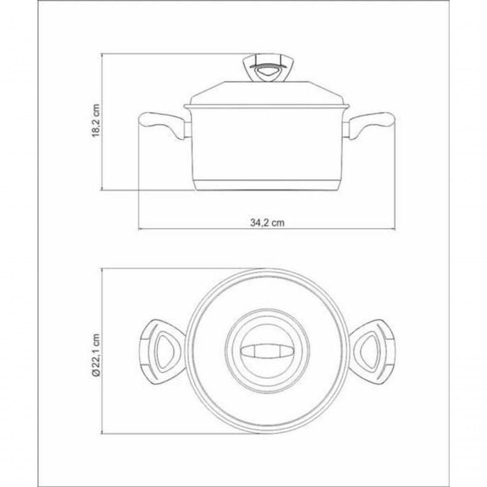 Caçarola Funda Tramontina Solar Baquelite Aço Inox 20cm - 4
