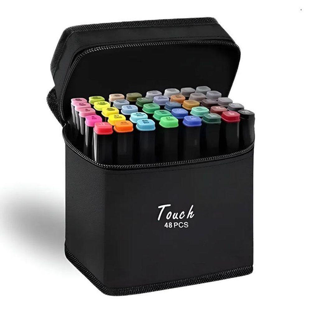 Caneta Hidrográfica Touch Jet Com Ponta Dupla 48 Cores - Touch - 1