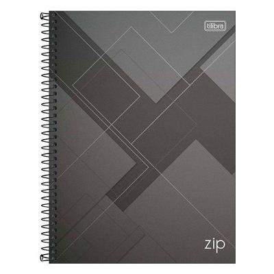 Caderno Espiral Universitário Zip 10 Matérias 200 Folhas Cinza - Tilibra