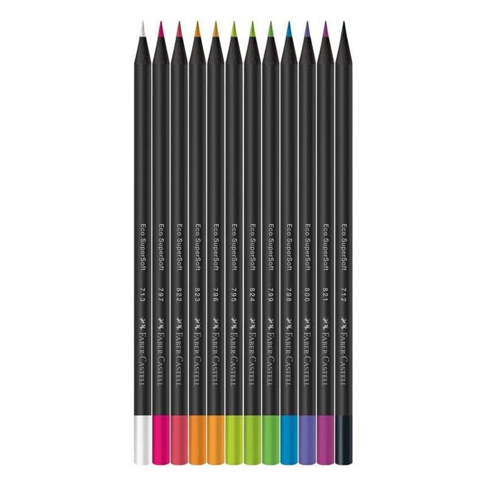 Lápis De Cor Ecolápis Supersoft 210744 12 Cores Neon - Faber Castell - 2