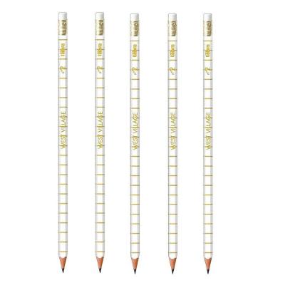 Lápis De Escrever West Village Branco Com Borracha 5 Unidades - Tilibra