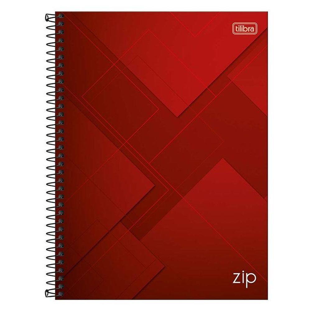 Caderno Espiral Universitário Zip 10 Matérias 200 Folhas Vermelho - Tilibra - 1