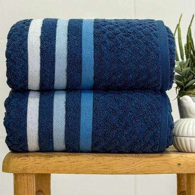 Toalha De Rosto Trento Chevron 50x70 Azul Marinho