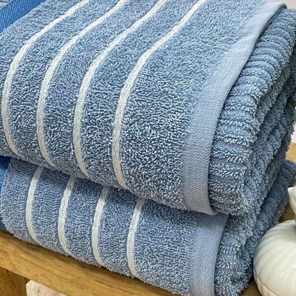 Toalha Banhão Fio Penteado Nancy 75x150 Azul - 3