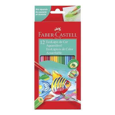Lápis De Cor Ecolápis Aquarelável 120212g 12 Cores - Faber Castell