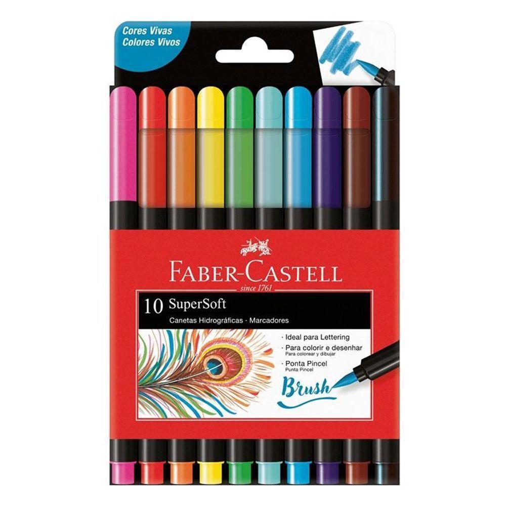 Caneta Hidrográfica Supersoft Brush 150710soft 10 Cores - Faber Castell - 1