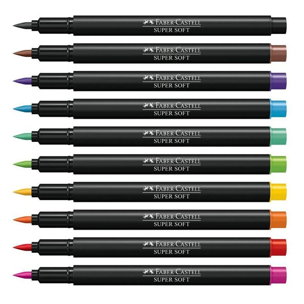 Caneta Hidrográfica Supersoft Brush 150710soft 10 Cores - Faber Castell - 3