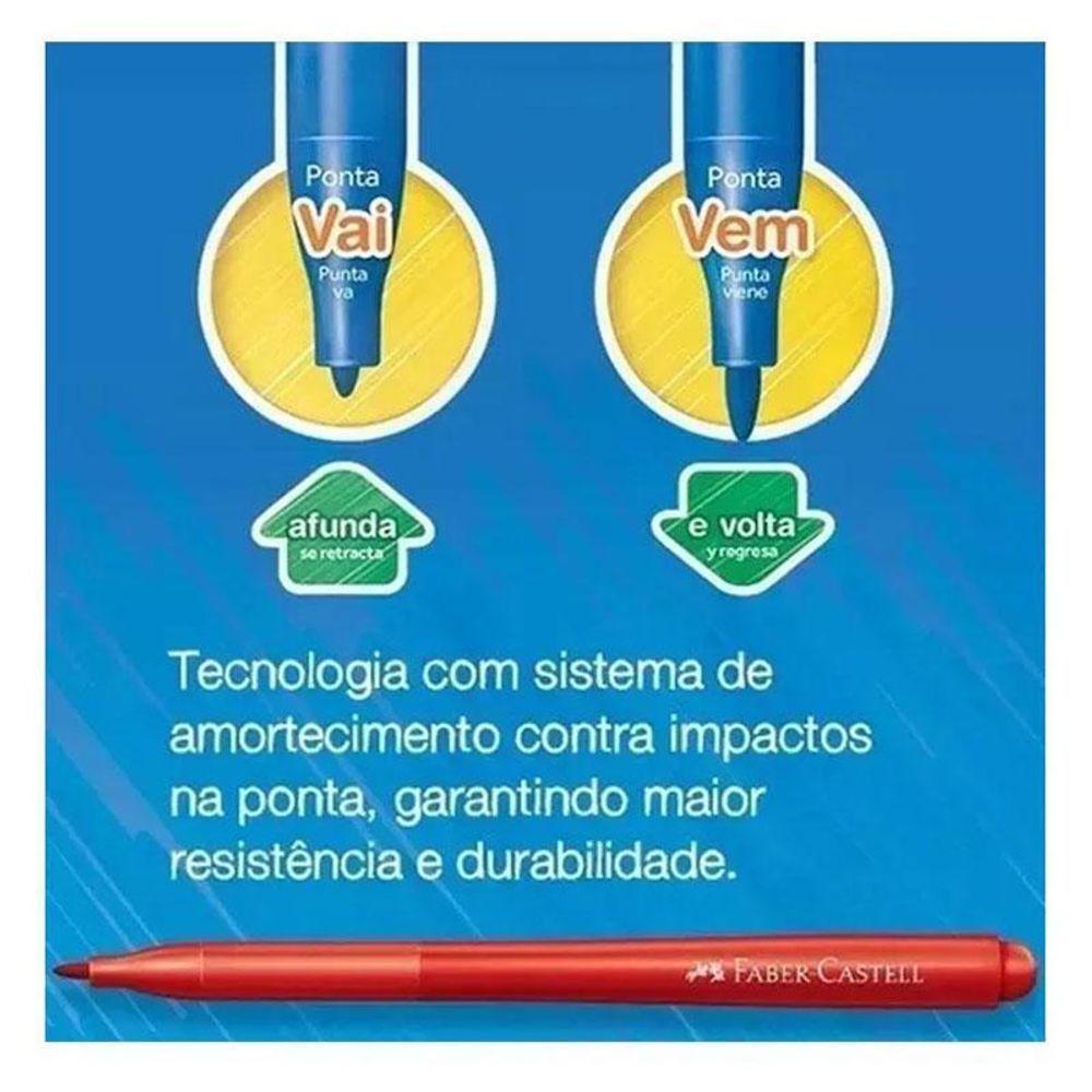 Canetinha Hidrográfica Ponta Vai E Vem 150112vvzf 12 Cores - Faber Castell - 3