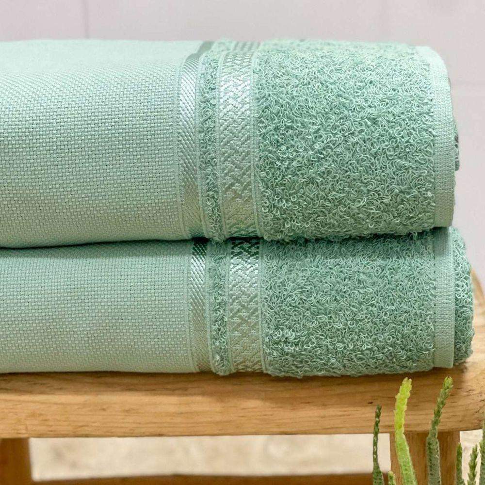 Toalha Visita Para Bordar Teka Criativa 30x50cm Verde Claro - 2