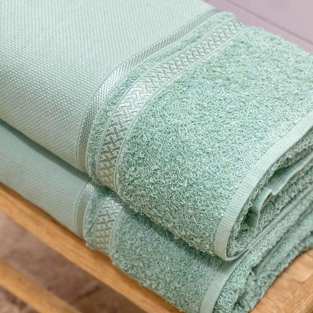 Toalha Visita Para Bordar Teka Criativa 30x50cm Verde Claro - 3