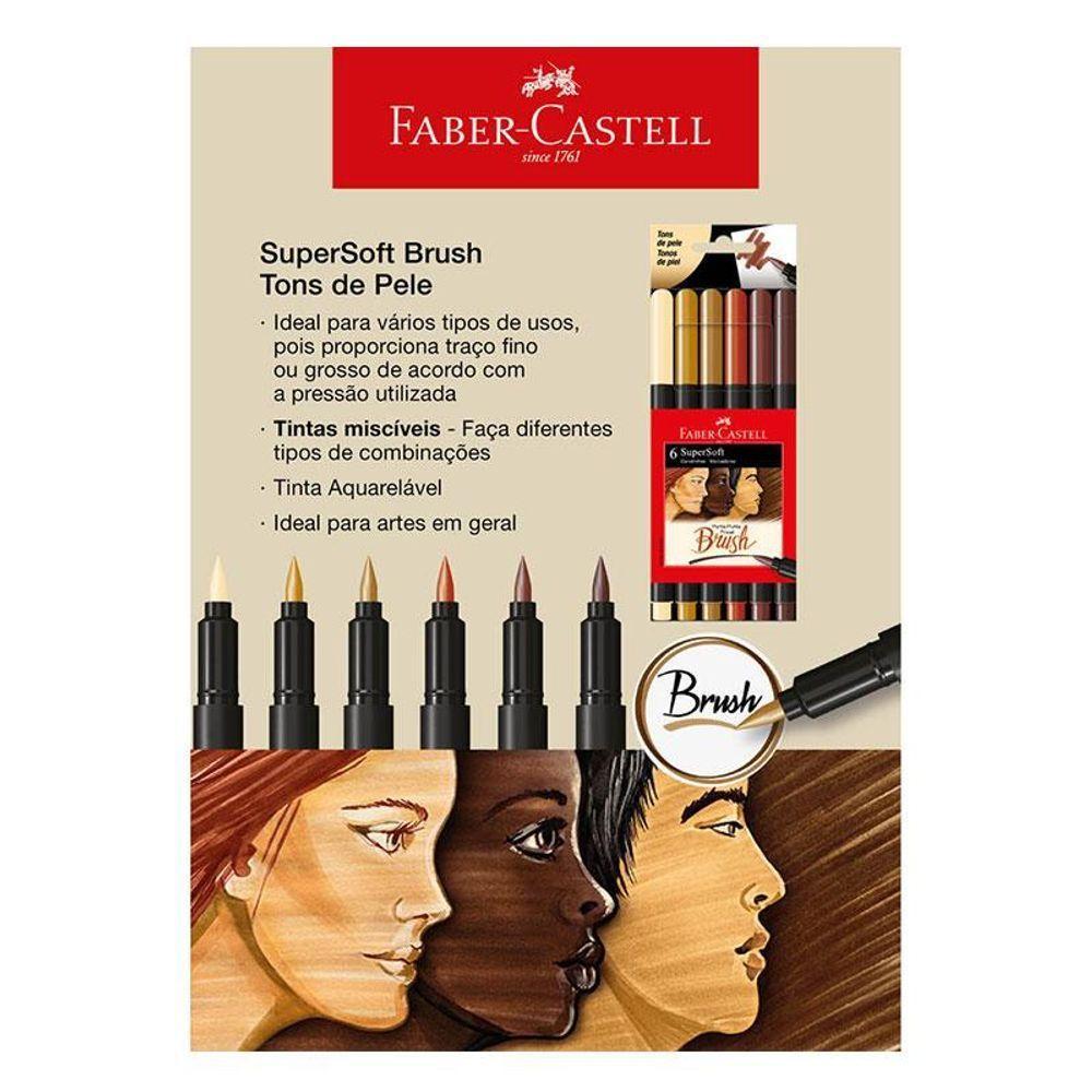 Caneta Hidrográfica Supersoft Brush 150706softtp 6 Cores Tons De Pele - Faber Castell - 2