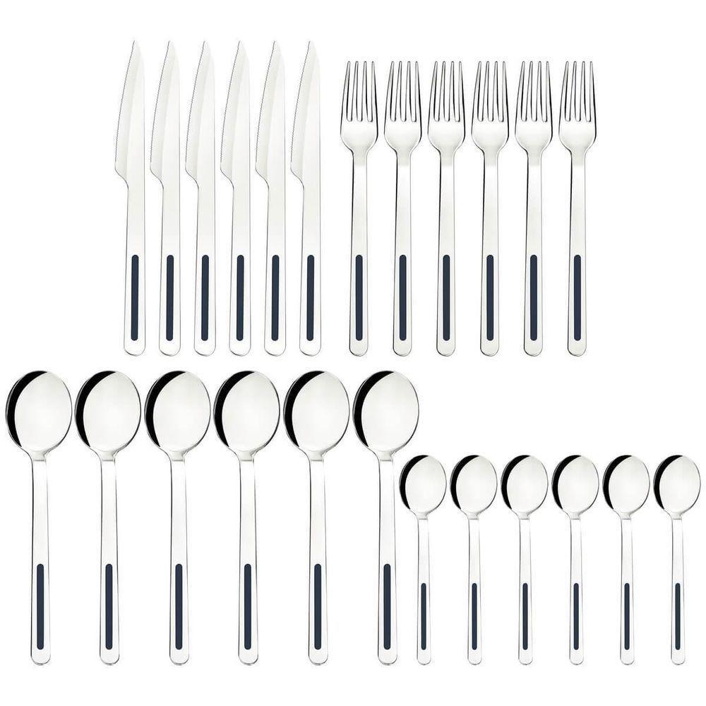 Faqueiro Tramontina Vik 24 Peças Em Aço Inox ônix - 3