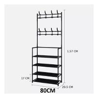 Estante 4 Prateleiras Arara Guarda Roupa Sapateira Grande Armario Organizador Cabideiro Portatil - 6