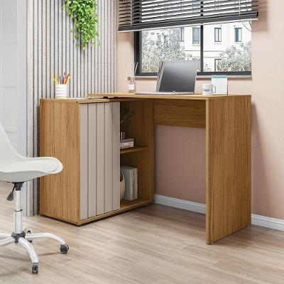 Escrivaninha Mesa Computador 140cm Tamires C01 - D'rossi Bege Amarelado-cinza