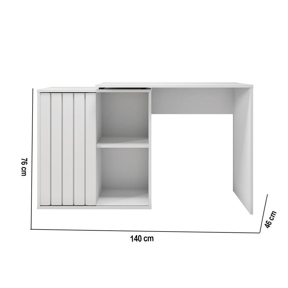 Escrivaninha Mesa Computador 140cm Tamires C01 - D'rossi Branco Fosco - 3