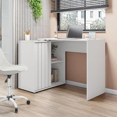 Escrivaninha Mesa Computador Retangular Tamires C01 Moderno MDF 140cm Branco Fosco