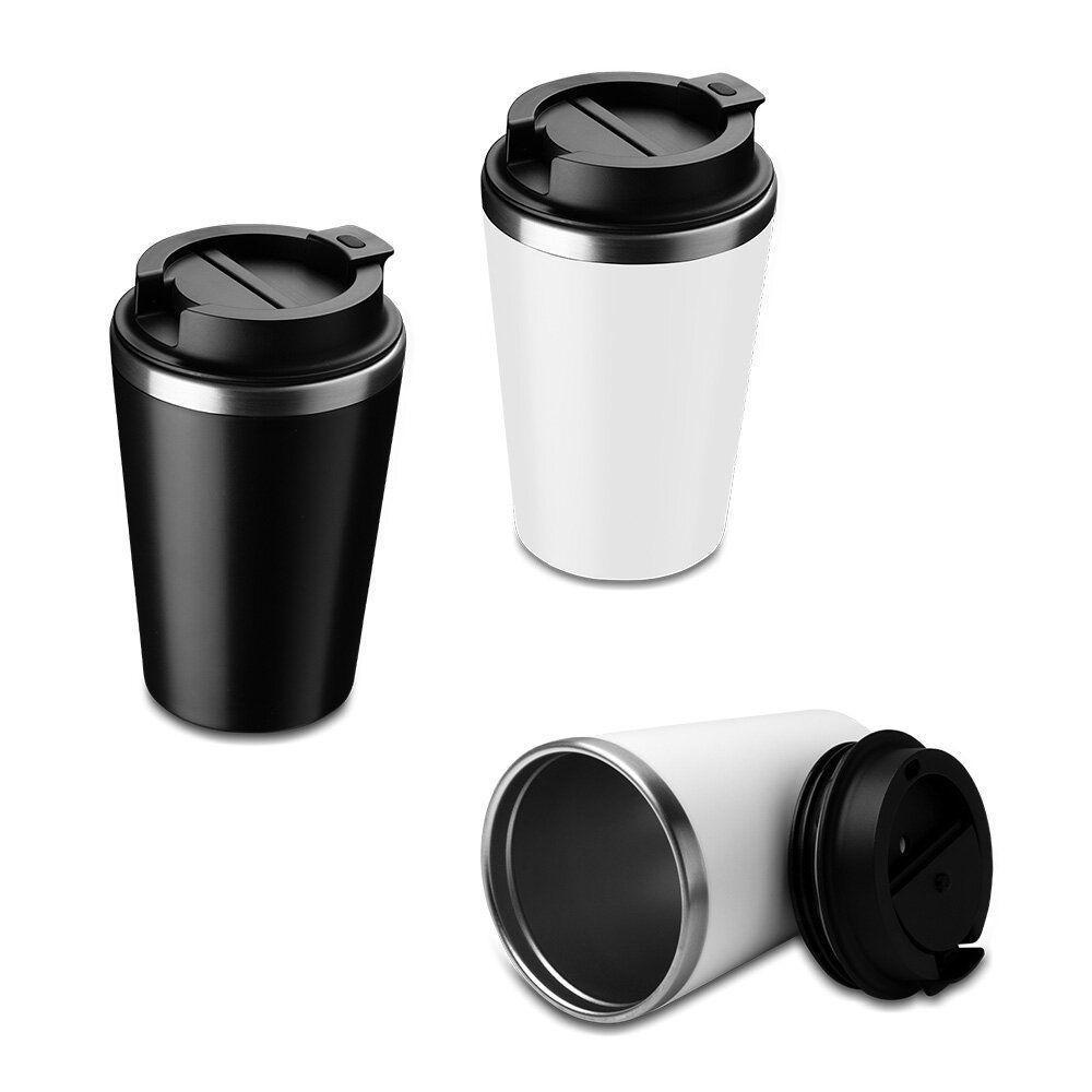 Copo Térmico Inox Com Parede Dupla E Tampa Rosca Branca 350ml - 2