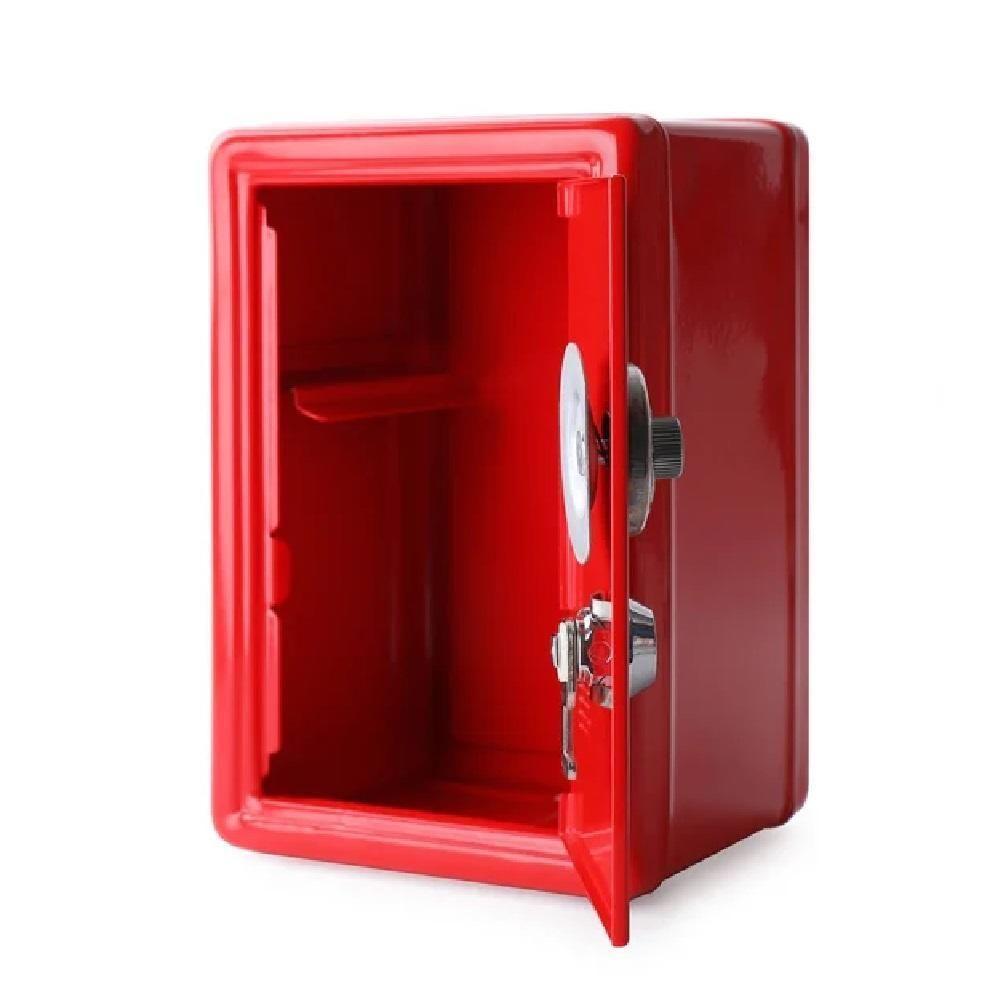 Cofre Metal Portatil Trava Secreta Moedas Documentos Itens Pessoais Infantil Adulto Cofrinho Vermelho - 7