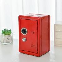 Cofre Metal Portatil Trava Secreta Moedas Documentos Itens Pessoais Infantil Adulto Cofrinho Vermelho - 6