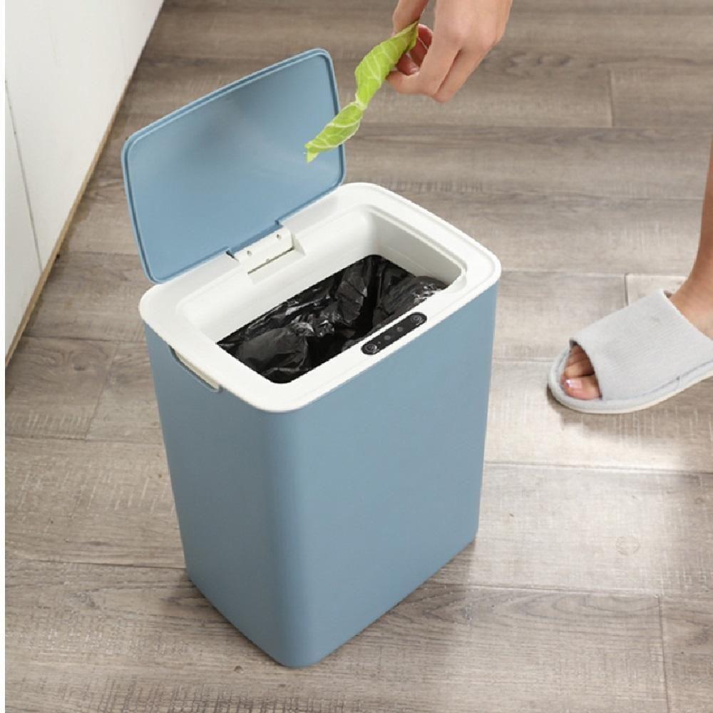 Cesto Lixo Inteligente Sensor Lixeira Automática 14 Litros Cozinha Banheiro Portátil Touch Azul - 4