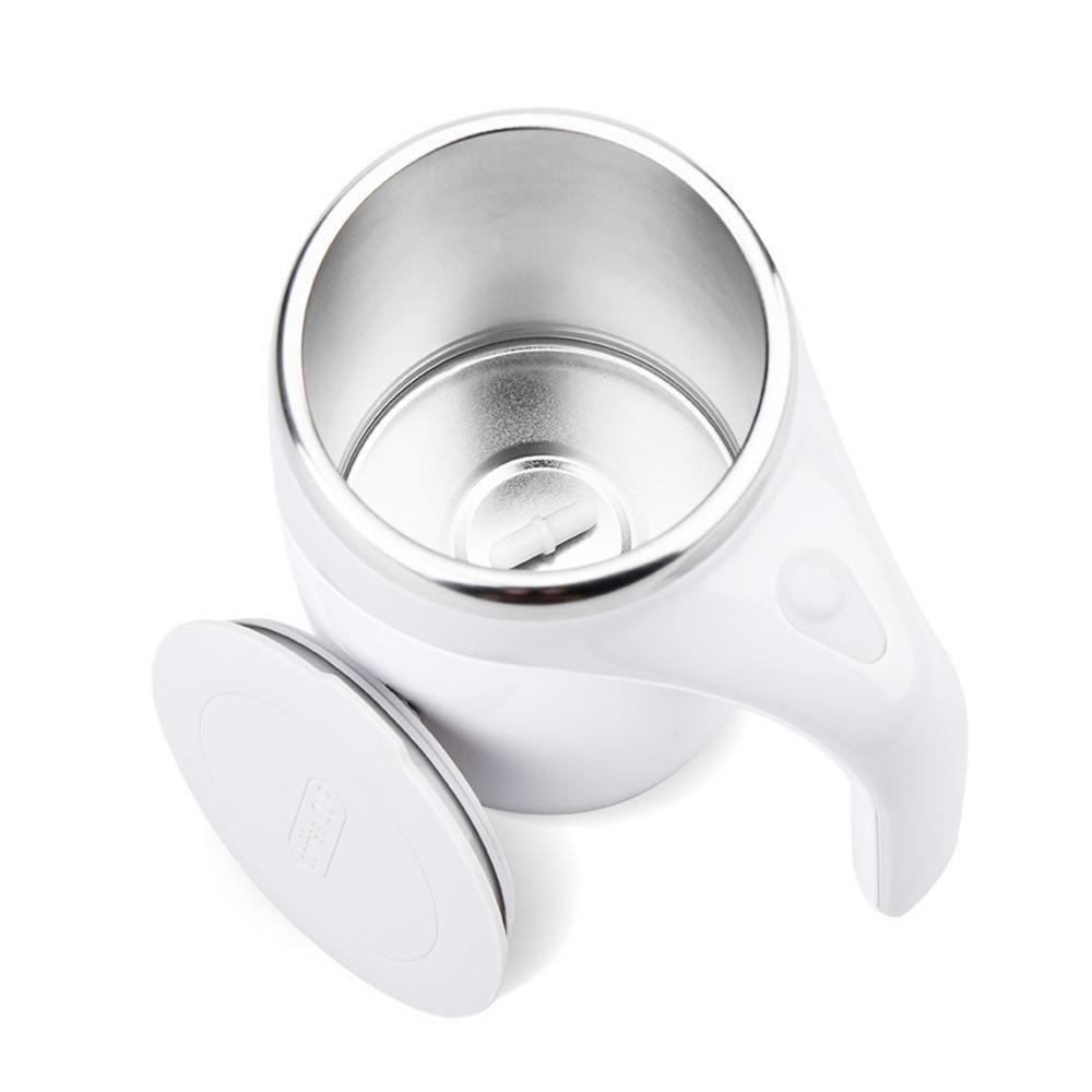 Caneca Mixer Automatica 400ml Copo Misturador Magnetico Shake Liquidificador Portatil Luxo Trabalho Branco - 6