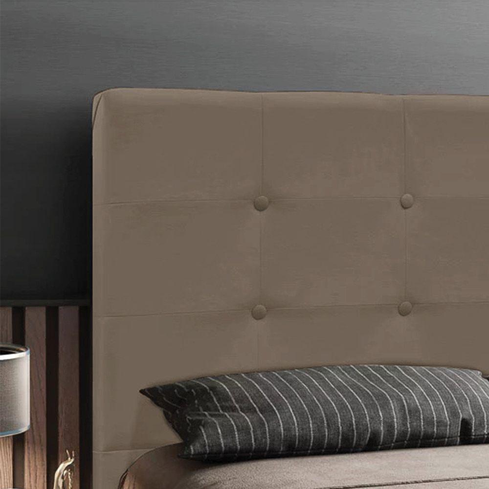 Cabeceira Cama Box Casal 140cm Quarto Luna Veludo Marrom M11 - D'rossi - 5