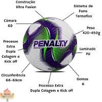 Bola De Futebol Society Penalty Líder Xxv Branco + Verde - 2