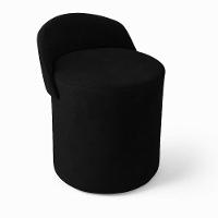 Puff Banco Orgânico Encosto Redondo Sala Estar Quarto Suede Preto - 2
