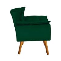 Poltrona Odisseia Suede Pés Palito Castanho D'rossi Verde - 3