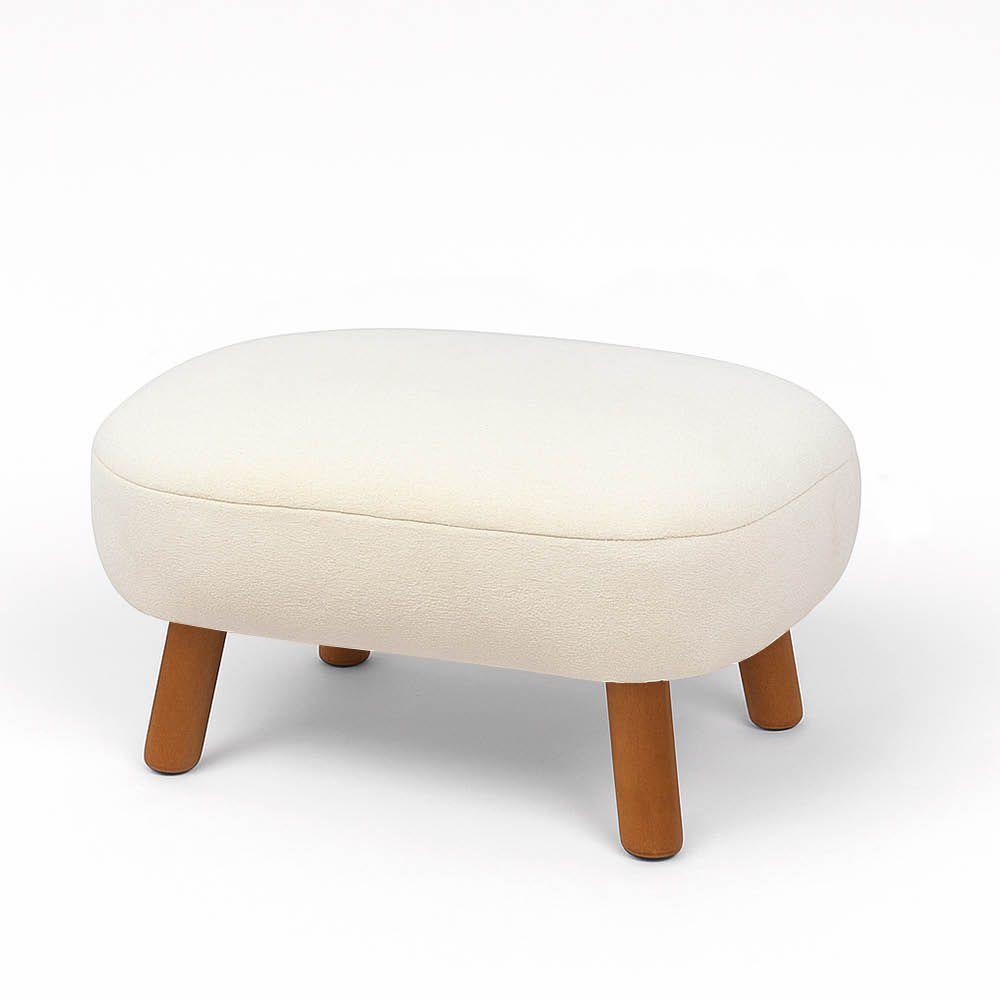 Poltrona Amamentação Balanço Madeira E Puff Jhessy Bouclê R04 - D'rossi Bege - 3