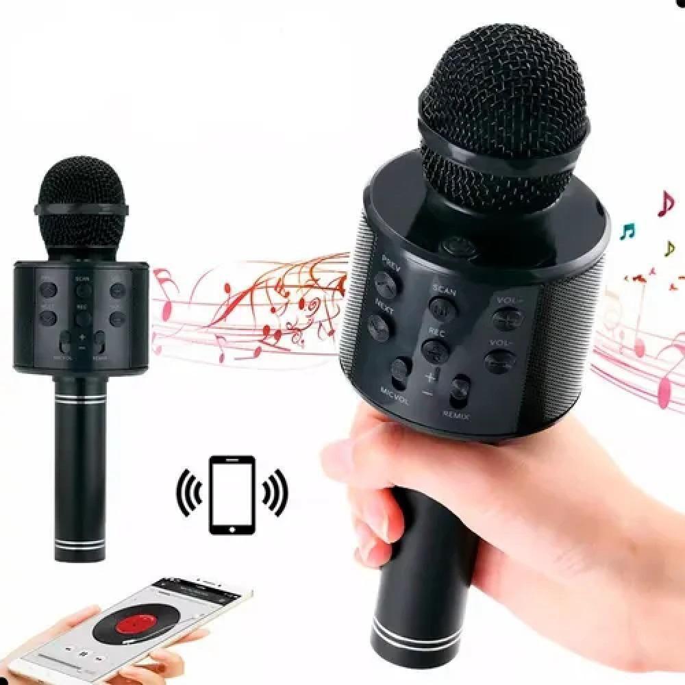 Microfone Sem Fio Bluetooth Karaoke The Voice Portatil Caixa Som Recarregavel Auto Falante Musical Adulto Preto - 2