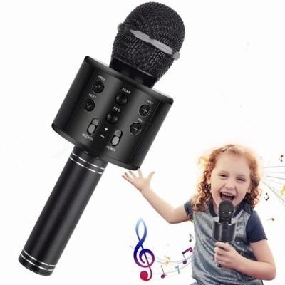 Microfone Sem Fio Bluetooth Karaoke The Voice Portatil Caixa Som Recarregavel Auto Falante Musical Adulto Preto