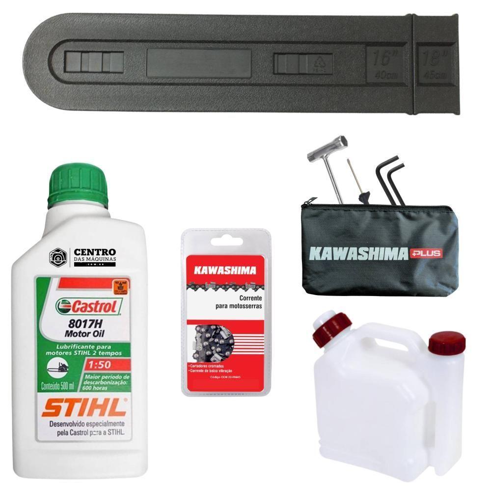 Motosserra Kawashima Kcs500p à Gasolina 49.3cc 2t Com Sabre 18 Polegadas 6600220 + Óleo Stihl 8017 - 6