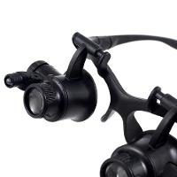 Oculos Lupa Cabeca 20x Profissional Luz Dupla Lente De Aumento Pala Reparo Joias Eletronica Estetica Relogios - 3
