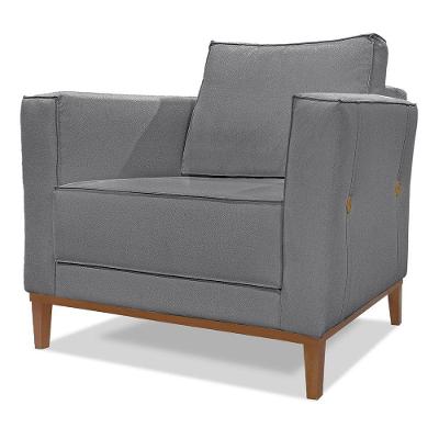 Poltrona Escritório Recepção Sala Dinamarca Spz Linho - Amarena Móveis Cinza-2006