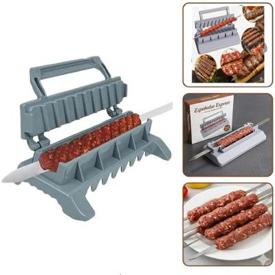 Maquina Espetinho Kafta Kebab Forma Guia Carnes Vegetais Prensa Grande Forma Profissional Churrasco Portatil