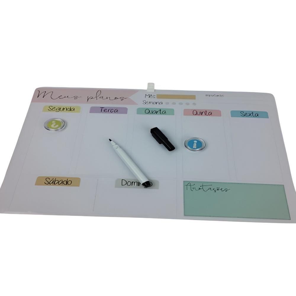 Lousa Magnetica Planejamento Mensal Quadro Planner Semanal Tarefas Anotacoes Mural Planejador Diario Com Imas - 4