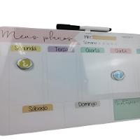 Lousa Magnetica Planejamento Mensal Quadro Planner Semanal Tarefas Anotacoes Mural Planejador Diario Com Imas - 2