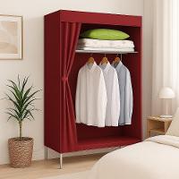 Guarda Roupa Arara Cabideiro Portatil Armario Compacto Organizador Quarto Closet Camping Multiuso Vermelhoador Cabideiro - 4