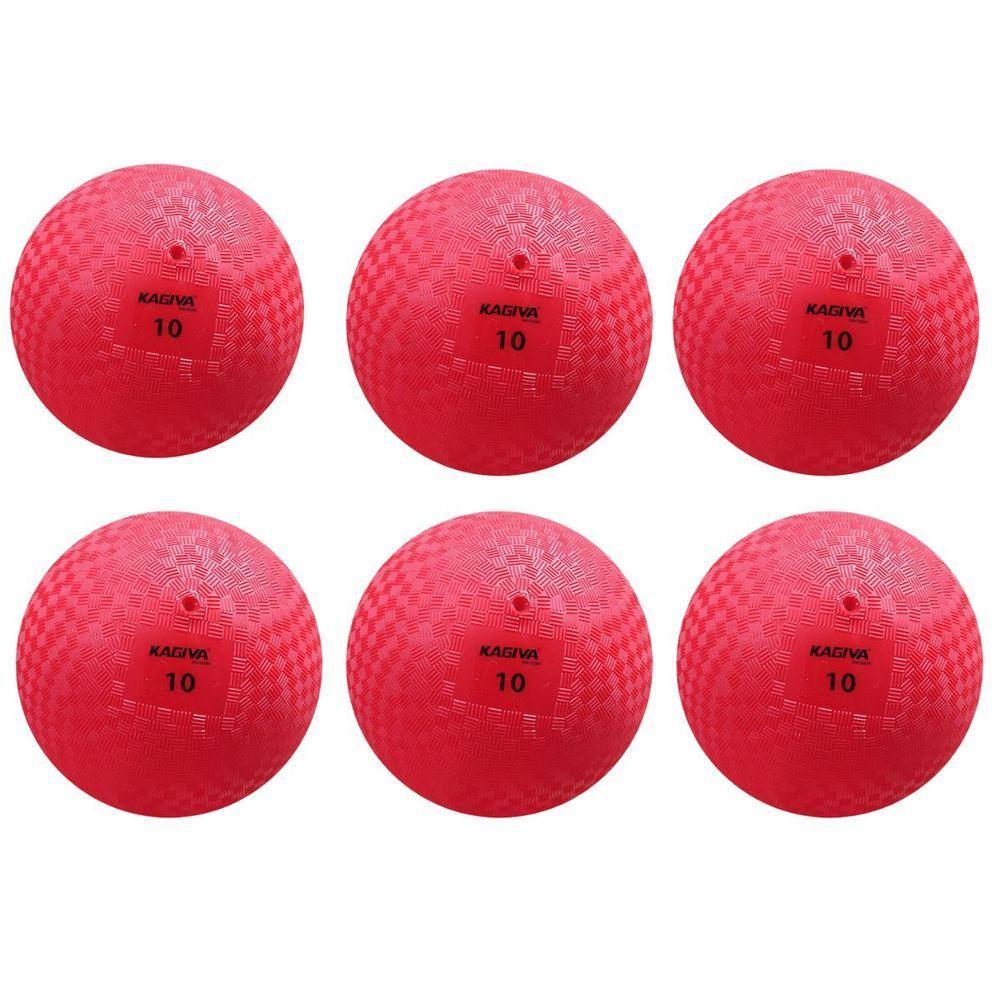 Kit 06 Bola De Iniciação Kagiva N°10 De Borracha Vermelho - 1